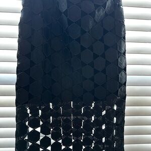 Commense Black Textured Pencil Skirt